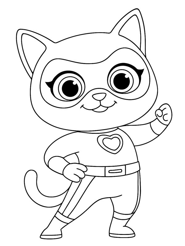 Dibujo de Buddy SuperKitties para Colorear Dibujo de Buddy SuperKitties para Colorear