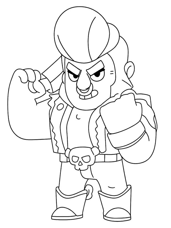 Dibujo de Bull Brawl Stars para Colorear Dibujo de Bull Brawl Stars para Colorear