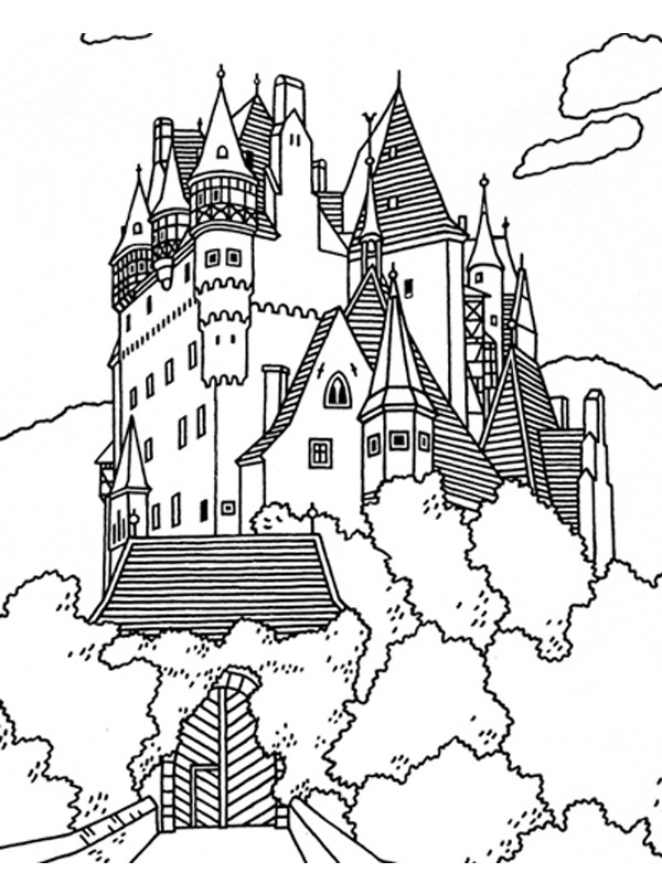 Dibujo de Castillo de Eltz para Colorear