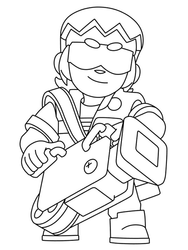 Dibujo de Buster Brawl Stars para Colorear Dibujo de Buster Brawl Stars para Colorear