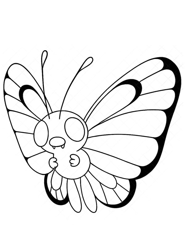 Dibujo de Butterfree (Pokémon) para Colorear Dibujo de Butterfree (Pokémon) para Colorear