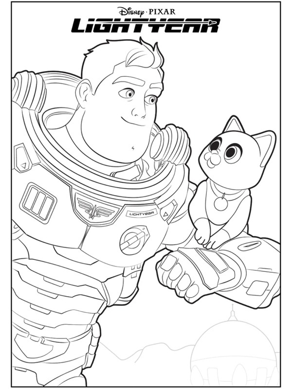 Dibujo de Buzz Lightyear y Sox para Colorear Dibujo de Buzz Lightyear y Sox para Colorear