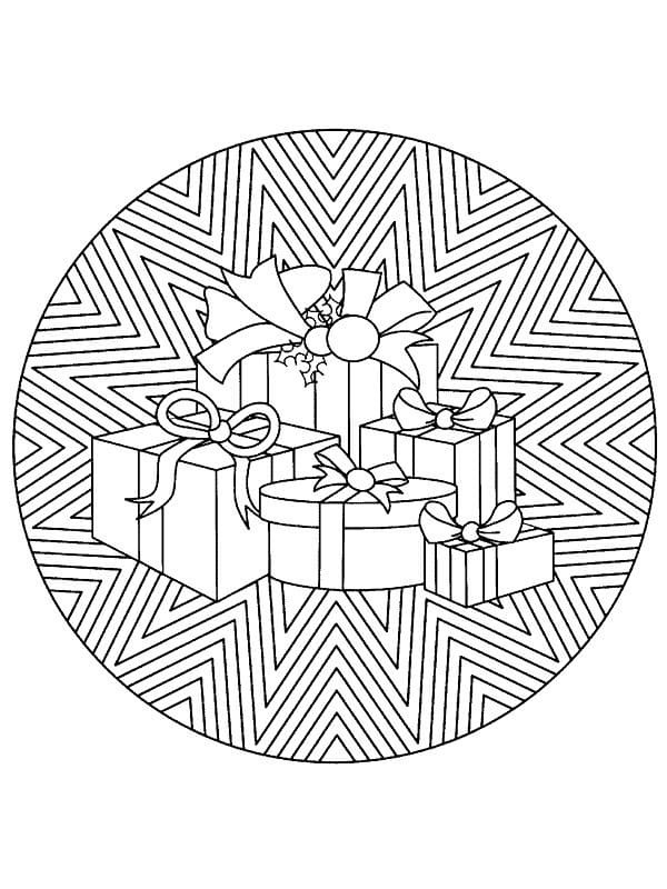 Dibujo de Regalos Mándala para Colorear Dibujo de Regalos Mándala para Colorear