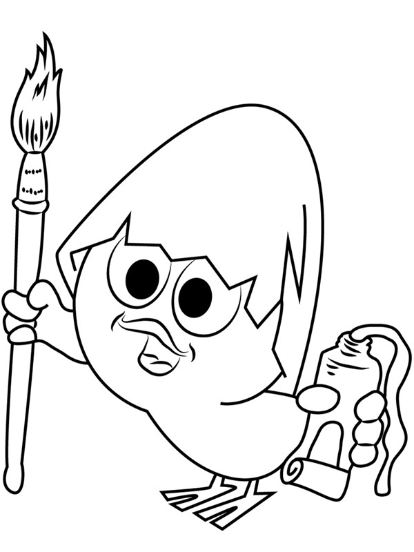 Dibujo de Calimero pintando para Colorear Dibujo de Calimero pintando para Colorear