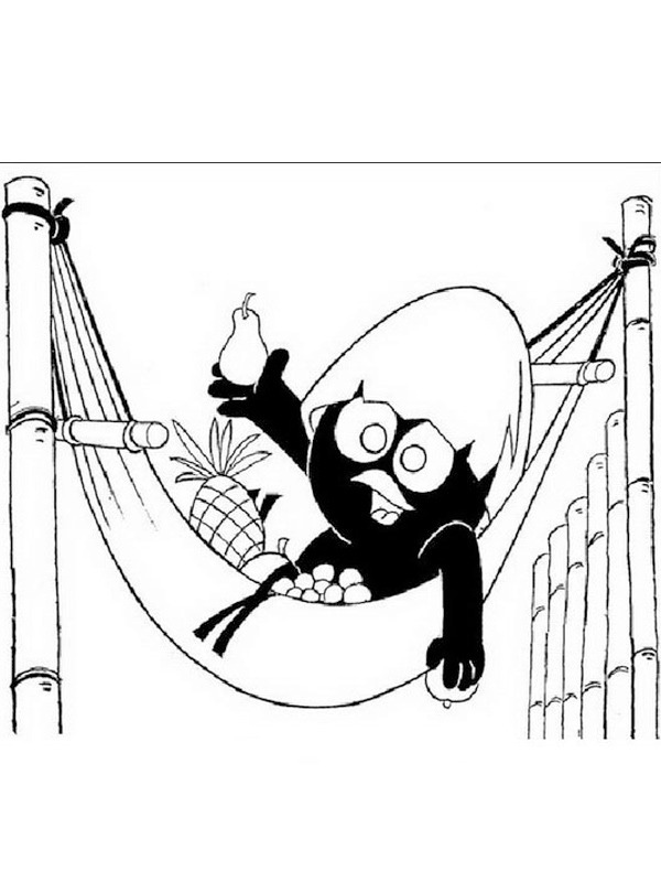 Dibujo de Calimero en la hamaca para Colorear Dibujo de Calimero en la hamaca para Colorear