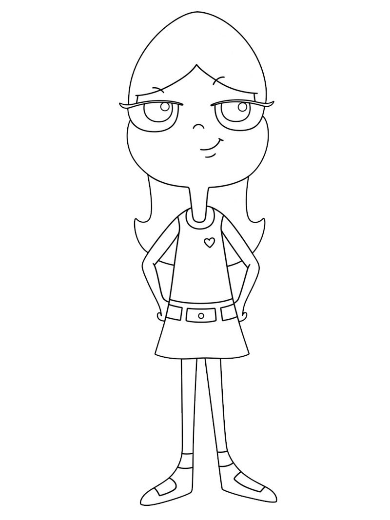 Dibujo de Candace Flynn (Phineas y Ferb) para Colorear Dibujo de Candace Flynn (Phineas y Ferb) para Colorear
