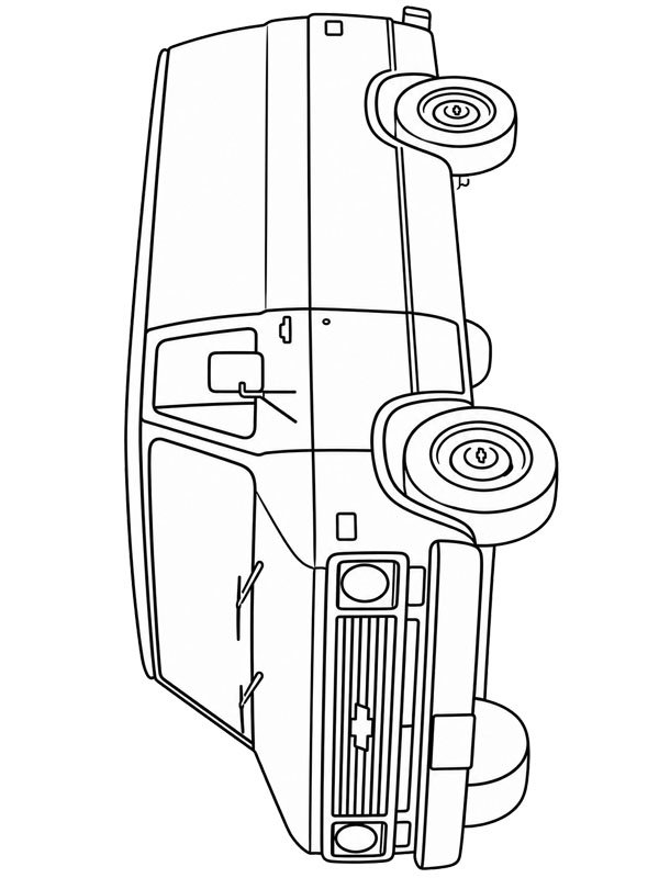 Dibujo de Chevrolet van para Colorear Dibujo de Chevrolet van para Colorear