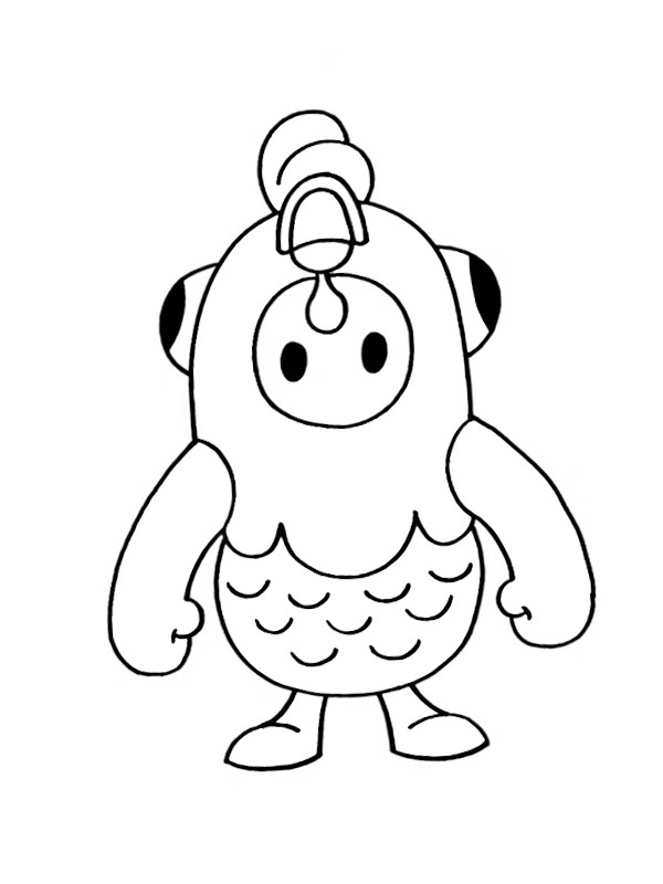Dibujo de Piel de Pollo en Fall Guys para Colorear Dibujo de Piel de Pollo en Fall Guys para Colorear
