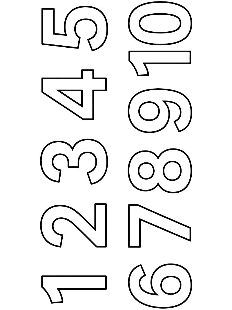 Dibujo de Números del 1 al 10 para Colorear Dibujo de Números del 1 al 10 para Colorear