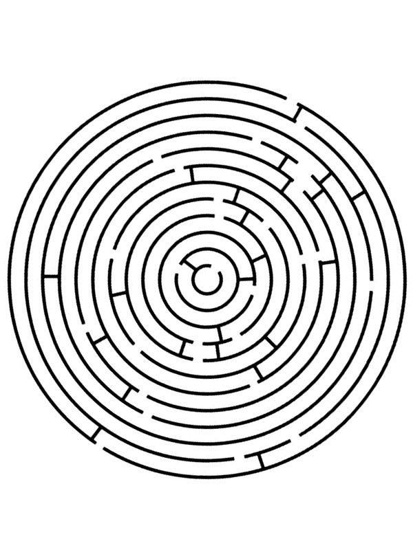 Dibujo de Laberinto circular para Colorear Dibujo de Laberinto circular para Colorear