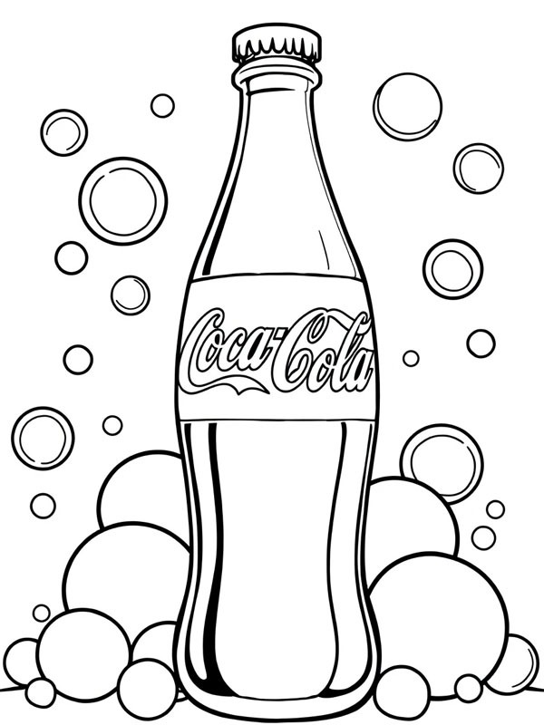 Dibujo de Coca Cola Botella para Colorear Dibujo de Coca Cola Botella para Colorear