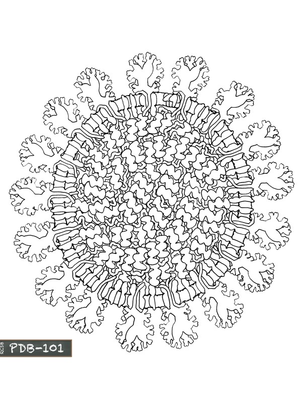 Dibujo de Coronavirus mandala para Colorear