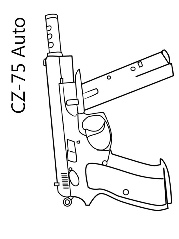 Dibujo de CZ 75 para Colorear Dibujo de CZ 75 para Colorear