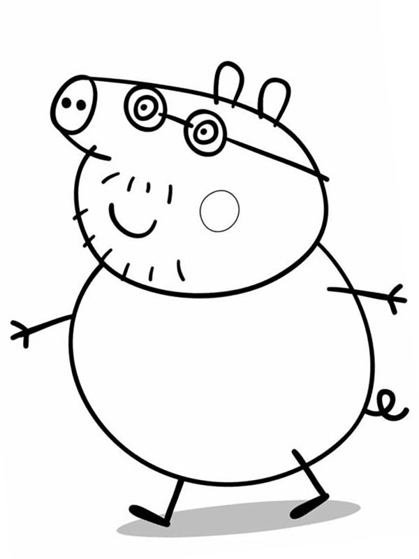 Dibujo de Papá Cerdito para Colorear Dibujo de Papá Cerdito para Colorear