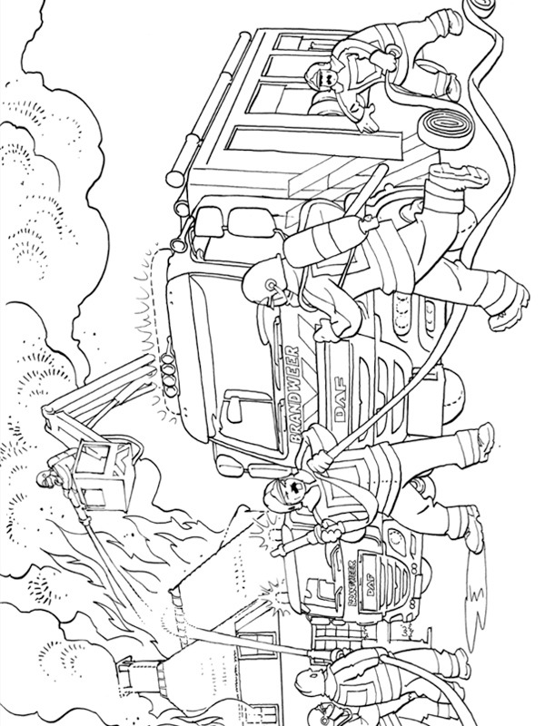 Dibujo de Camión de bomberos DAF para Colorear