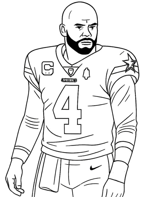 Dibujo de Dak Prescott para Colorear Dibujo de Dak Prescott para Colorear
