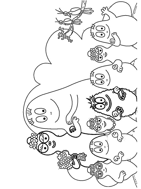 Dibujo de La familia Barbapapa para Colorear