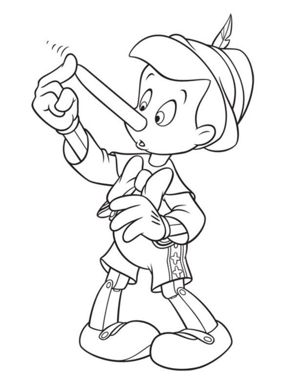 Dibujo de La nariz de Pinocho crece para Colorear Dibujo de La nariz de Pinocho crece para Colorear