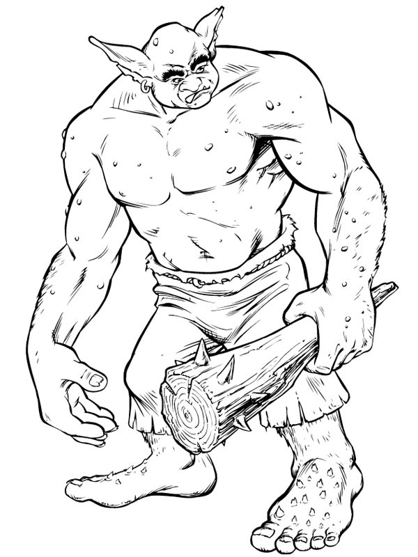 Dibujo de El troll de Harry Potter para Colorear Dibujo de El troll de Harry Potter para Colorear