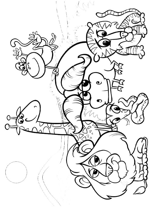 Dibujo de Animales de zoologico para Colorear Dibujo de Animales de zoologico para Colorear