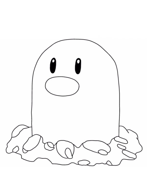 Dibujo de Diglett (Pokémon) para Colorear Dibujo de Diglett (Pokémon) para Colorear