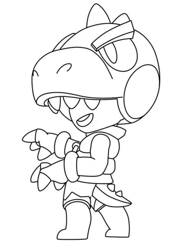 Dibujo de Brawl Stars Dino Leon para Colorear Dibujo de Brawl Stars Dino Leon para Colorear