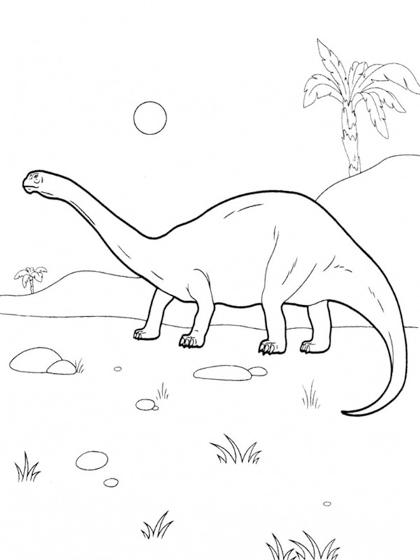 Dibujo de Dinosaurio Diplodoco para Colorear Dibujo de Dinosaurio Diplodoco para Colorear