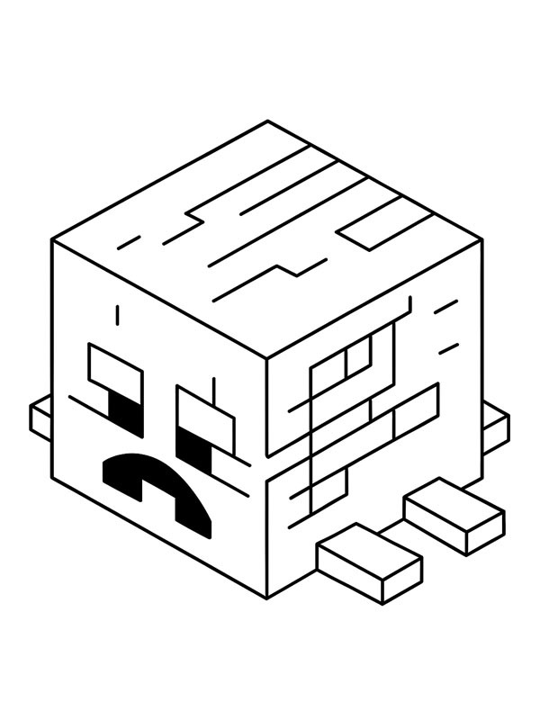 Dibujo de Ghast seco Minecraft para Colorear Dibujo de Ghast seco Minecraft para Colorear