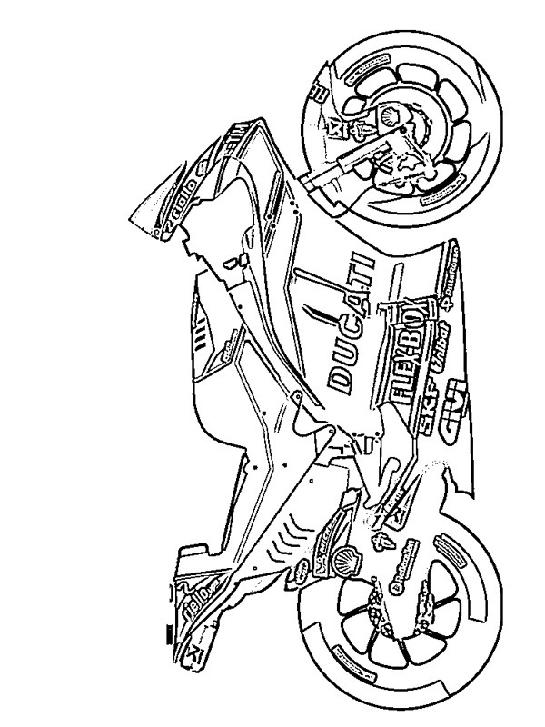 Dibujo de Ducati MotoGP para Colorear Dibujo de Ducati MotoGP para Colorear