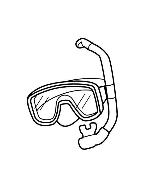 Dibujo de Máscara de buceo y snorkel. para Colorear