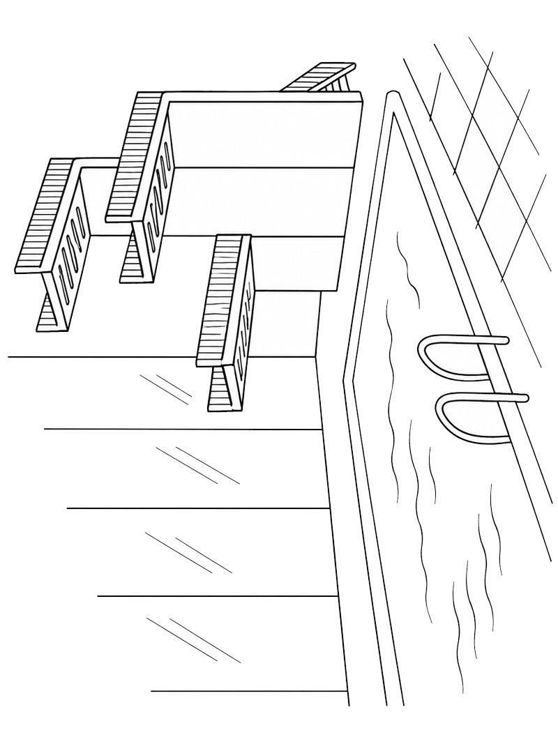 Dibujo de Trampolín de 5, 7,5 y 10 metros para Colorear Dibujo de Trampolín de 5, 7,5 y 10 metros para Colorear