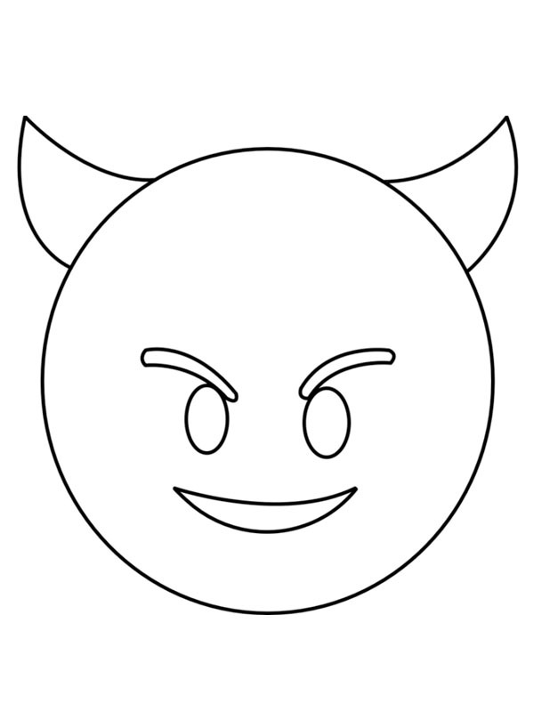 Dibujo de Emoji de diablo para Colorear Dibujo de Emoji de diablo para Colorear