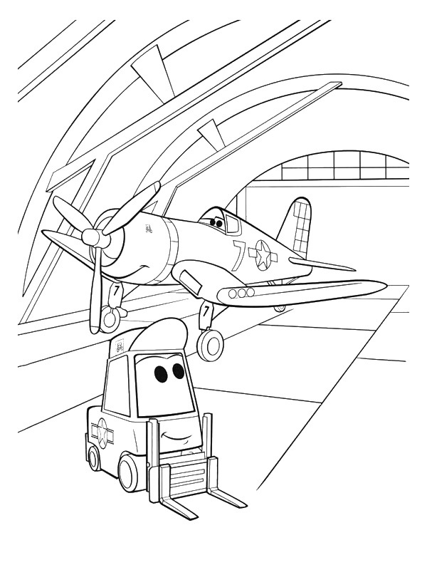 Dibujo de Dusty y Sparky para Colorear Dibujo de Dusty y Sparky para Colorear