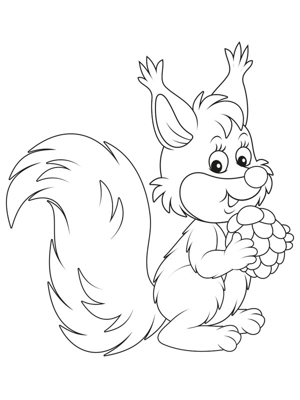 Dibujo de Ardilla para Colorear Dibujo de Ardilla para Colorear