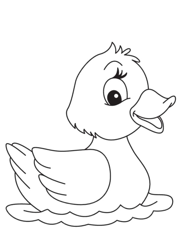 Dibujo de pato en el agua para Colorear Dibujo de pato en el agua para Colorear