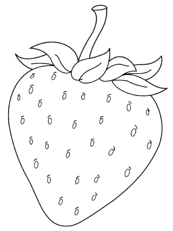 Dibujo de Fresa Sencilla para Colorear Dibujo de Fresa Sencilla para Colorear