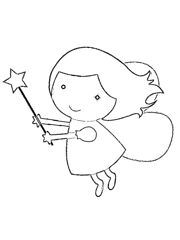 Dibujo de hada sencilla para Colorear Dibujo de hada sencilla para Colorear