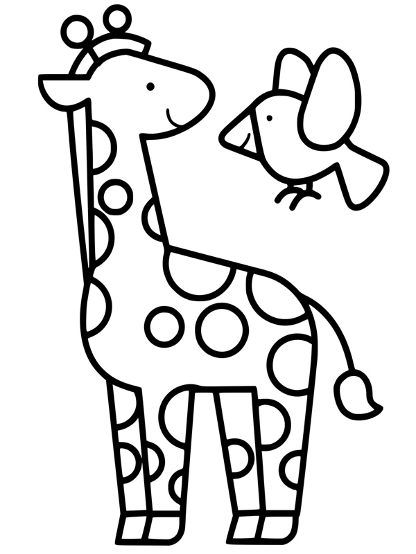 Dibujo de girafa sencilla para Colorear