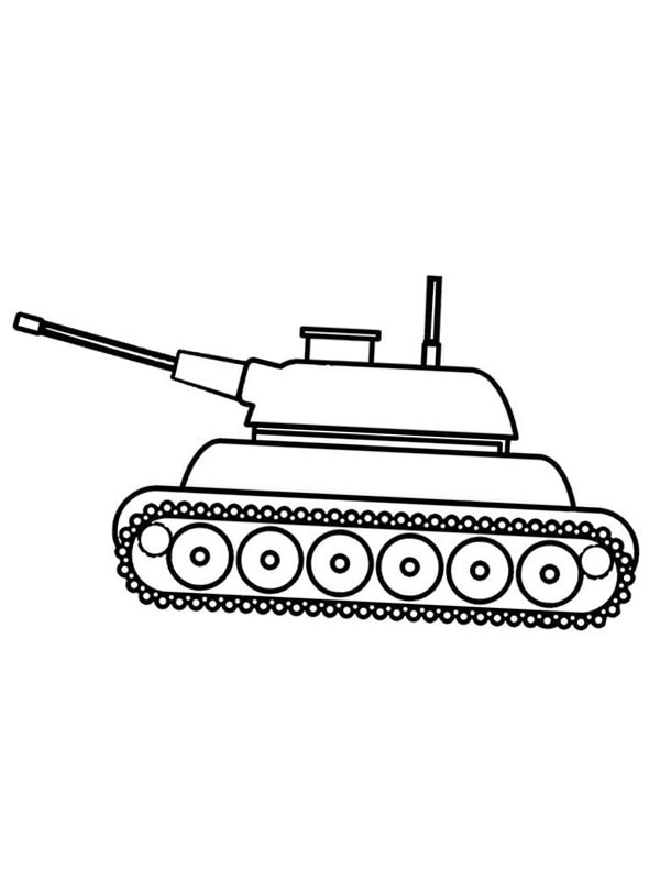 Dibujo de tanque militar sencillo para Colorear