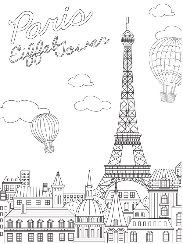 Dibujo de Torre Eiffel para Colorear