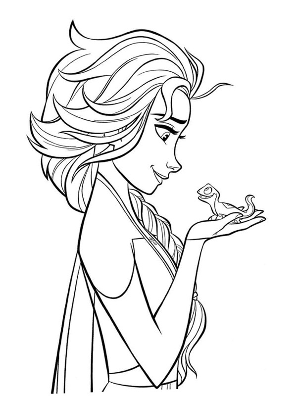 Dibujo de Elsa y Bruni para Colorear Dibujo de Elsa y Bruni para Colorear