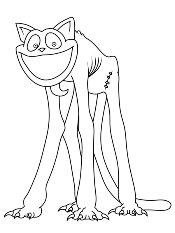 Dibujo de Catnap aterrador para Colorear Dibujo de Catnap aterrador para Colorear