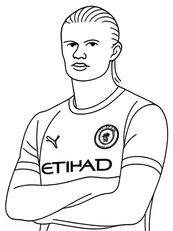 Dibujo de Erling Haaland para Colorear Dibujo de Erling Haaland para Colorear