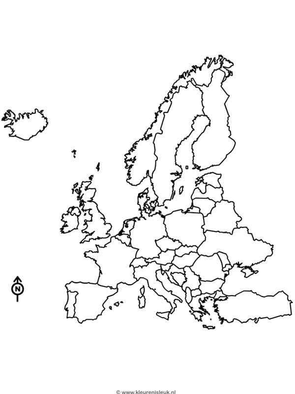 Dibujo de Mapa de Europa para Colorear