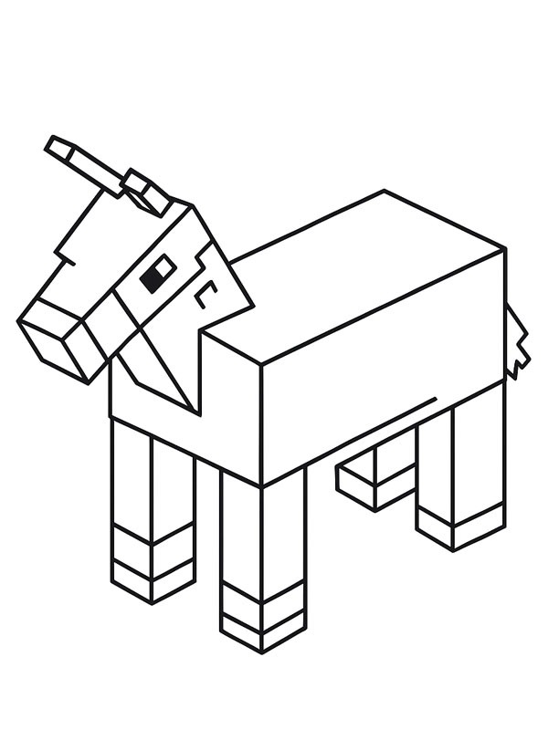 Dibujo de Burro Minecraft para Colorear Dibujo de Burro Minecraft para Colorear