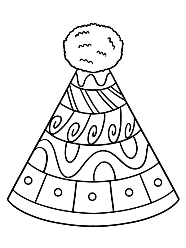 Dibujo de Sombrero de fiesta para Colorear Dibujo de Sombrero de fiesta para Colorear