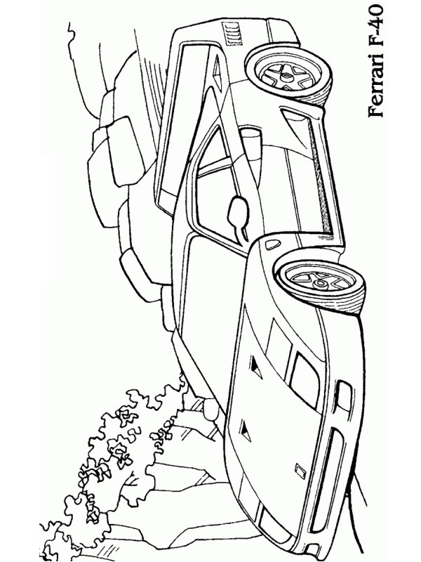 Dibujo de Ferrari F40 para Colorear Dibujo de Ferrari F40 para Colorear