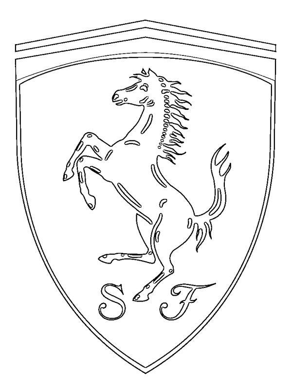 Dibujo de Logo de Ferrari para Colorear
