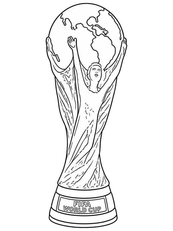 Dibujo de Trofeo de la Copa Mundial FIFA 2026 para Colorear Dibujo de Trofeo de la Copa Mundial FIFA 2026 para Colorear