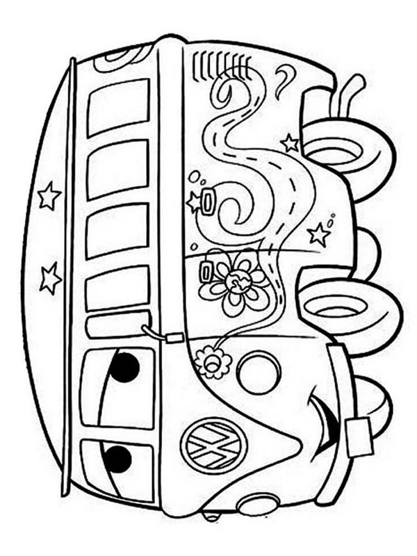 Dibujo de Fillmore (Cars) para Colorear Dibujo de Fillmore (Cars) para Colorear